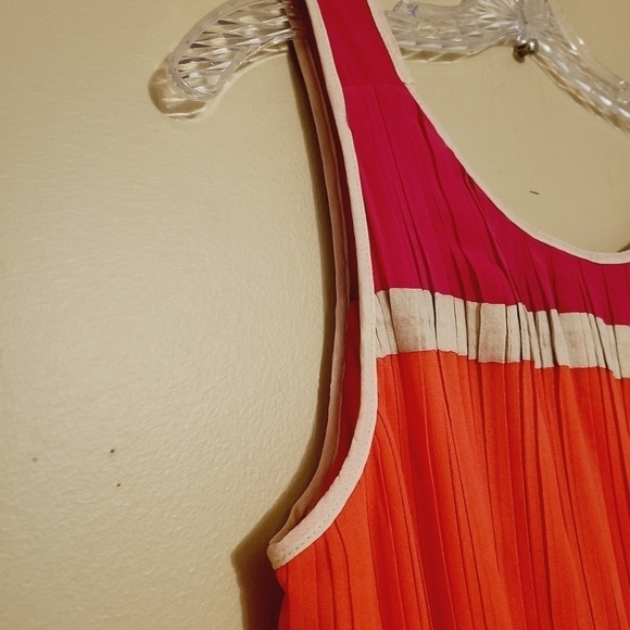 Minuet | Colorblock Kokopelli Pleated Fit and Flare Dress (Size Large) - Picture 3 of 14